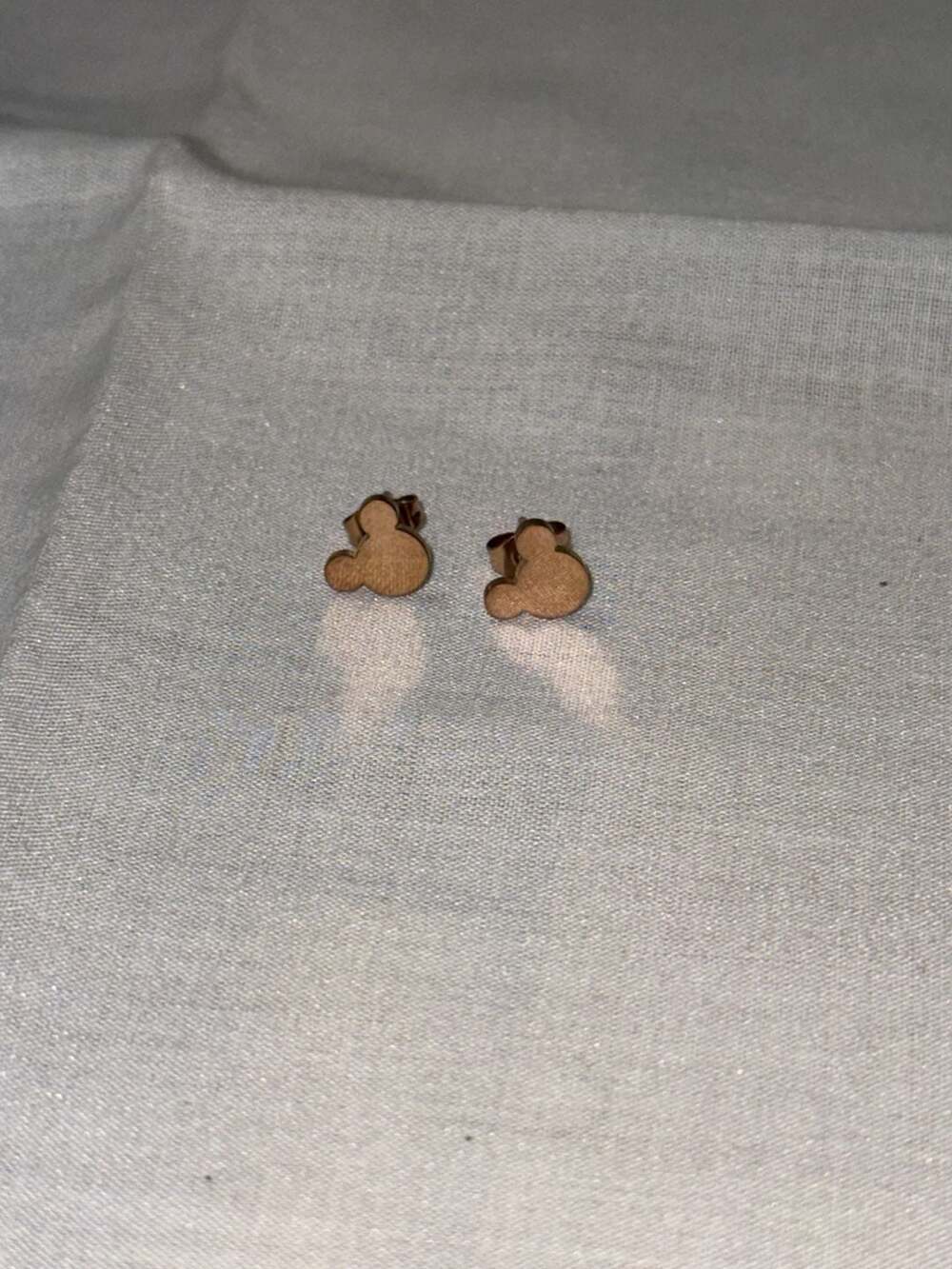 Disney Parks Mickey Mouse Silhouette Rose Gold Tone Stud Earrings